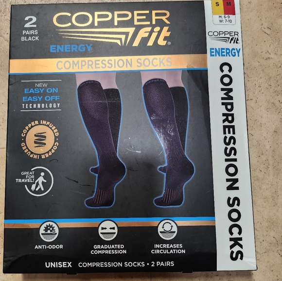Copper Fit compression socks Fit 2 pairs black unisex - Picture 2 of 5